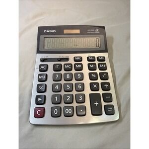 Casio GX-120S 12-Digit Desktop Calculator Two-Way Power Metallic - Tested Works